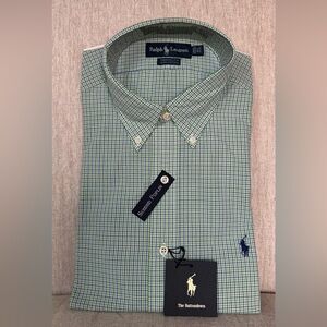 Ralph Lauren Men's Green Plaid Button-Down Shirt